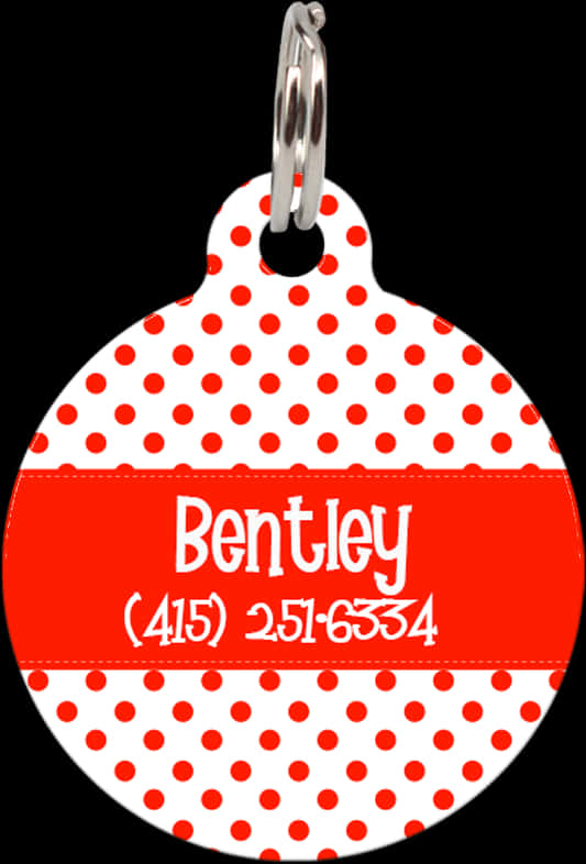 Red Dotted Pet Tag Bentley PNG Image