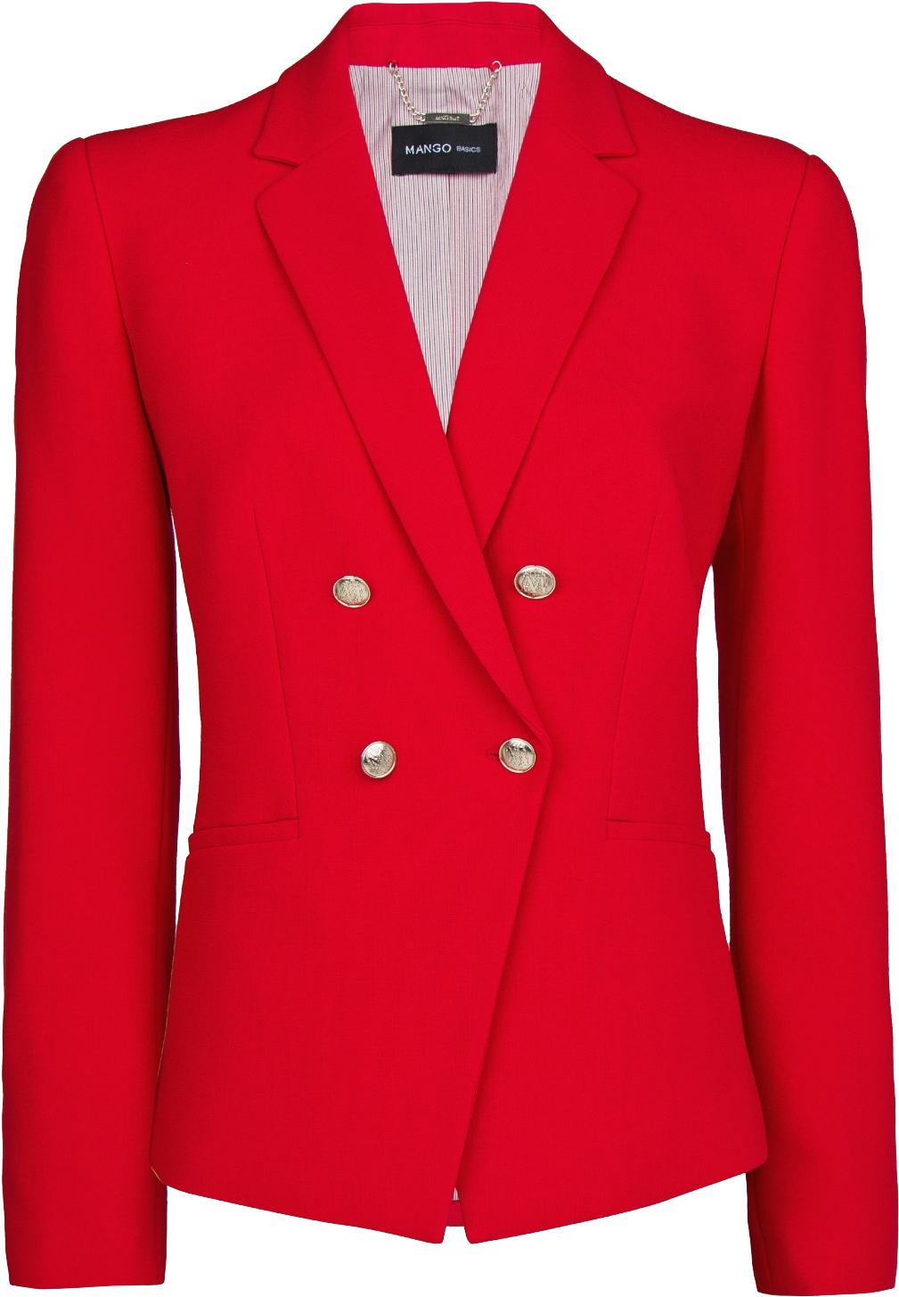 Red Double Breasted Blazer PNG Image