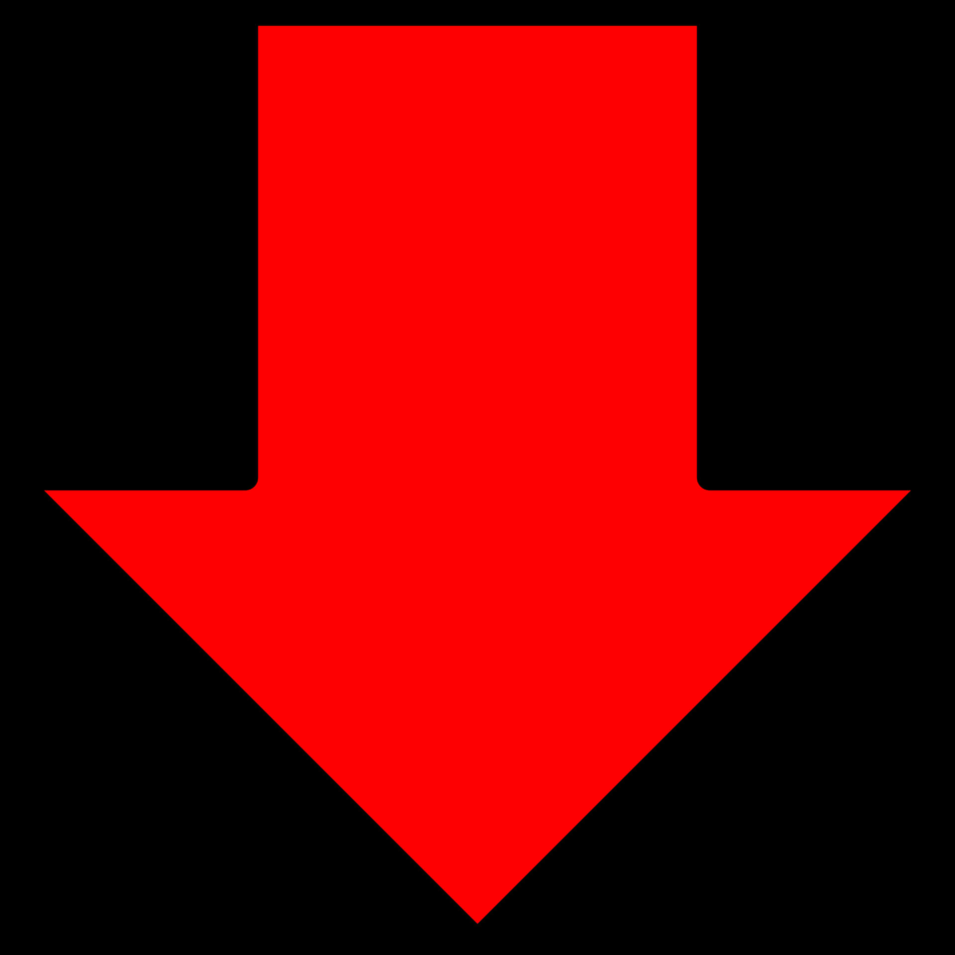 Red Downward Arrow Graphic PNG Image