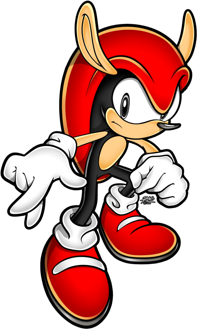 Red Echidna Cartoon Character PNG Image