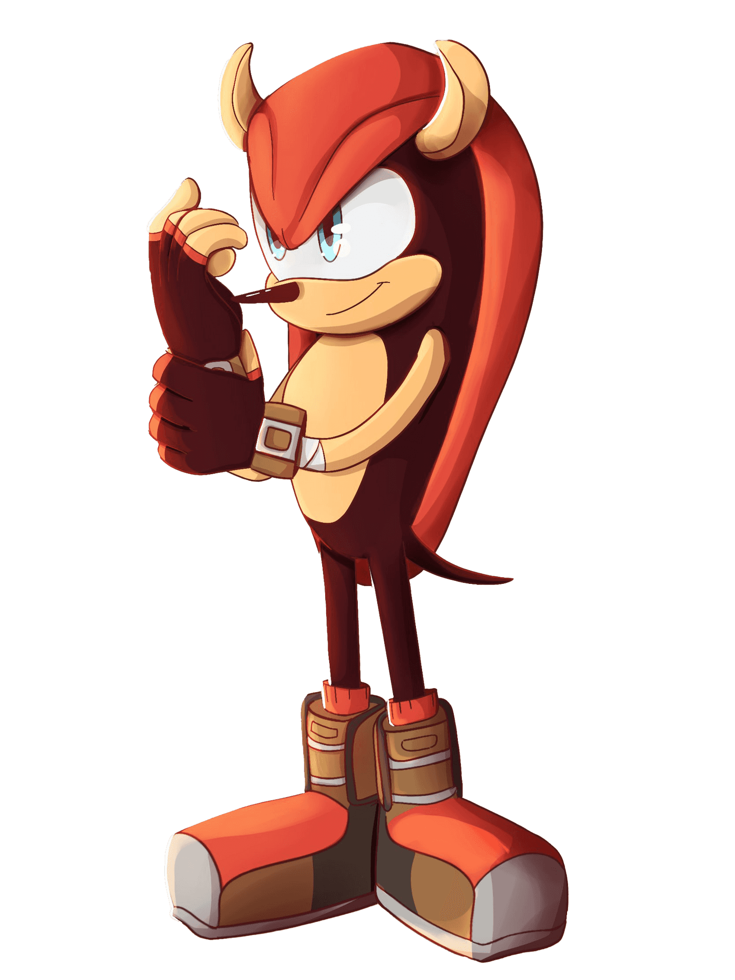 Red Echidna Character Pose PNG Image