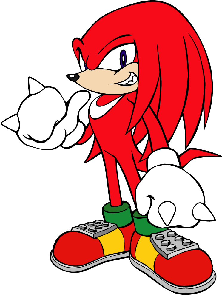 Red Echidna Knuckles Standing PNG Image