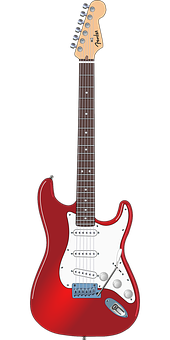 Red Electric Guitar Illustration PNG Image