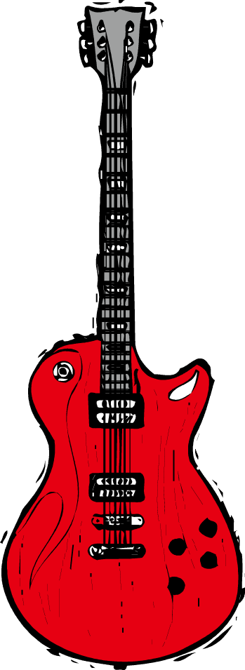 Red Electric Guitar Illustration PNG Image