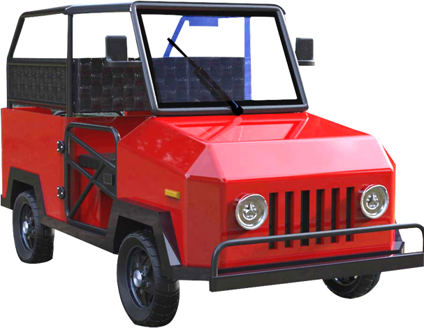 Red Electric Rickshaw Model PNG Image