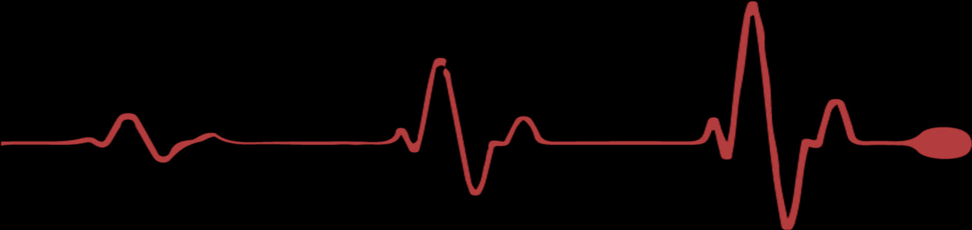 Red Electrocardiogram Line PNG Image