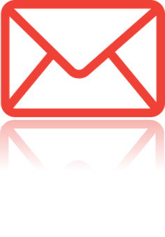 Red Email Icon Reflection PNG Image