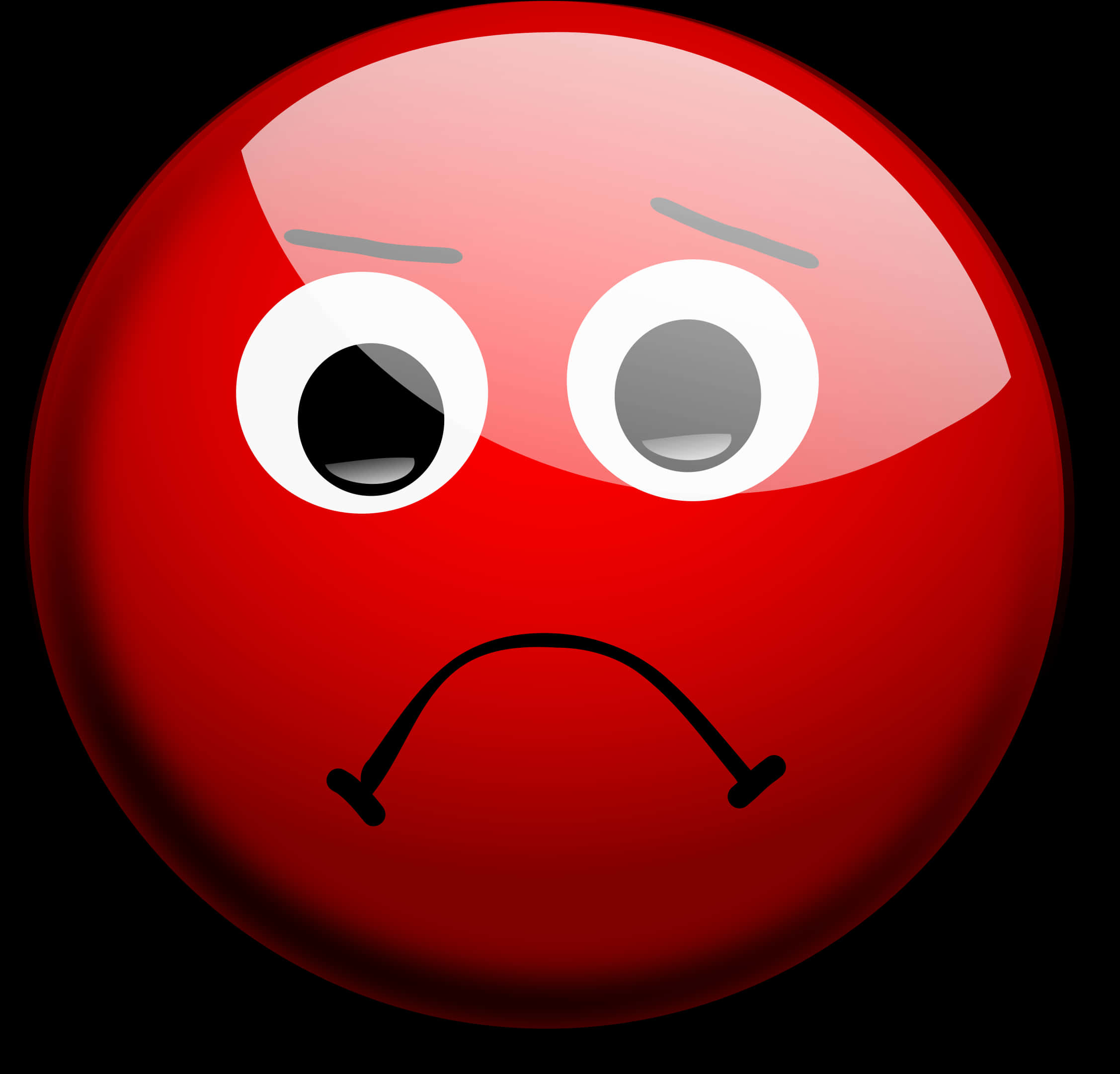 Red Emoji Frowning Face PNG Image