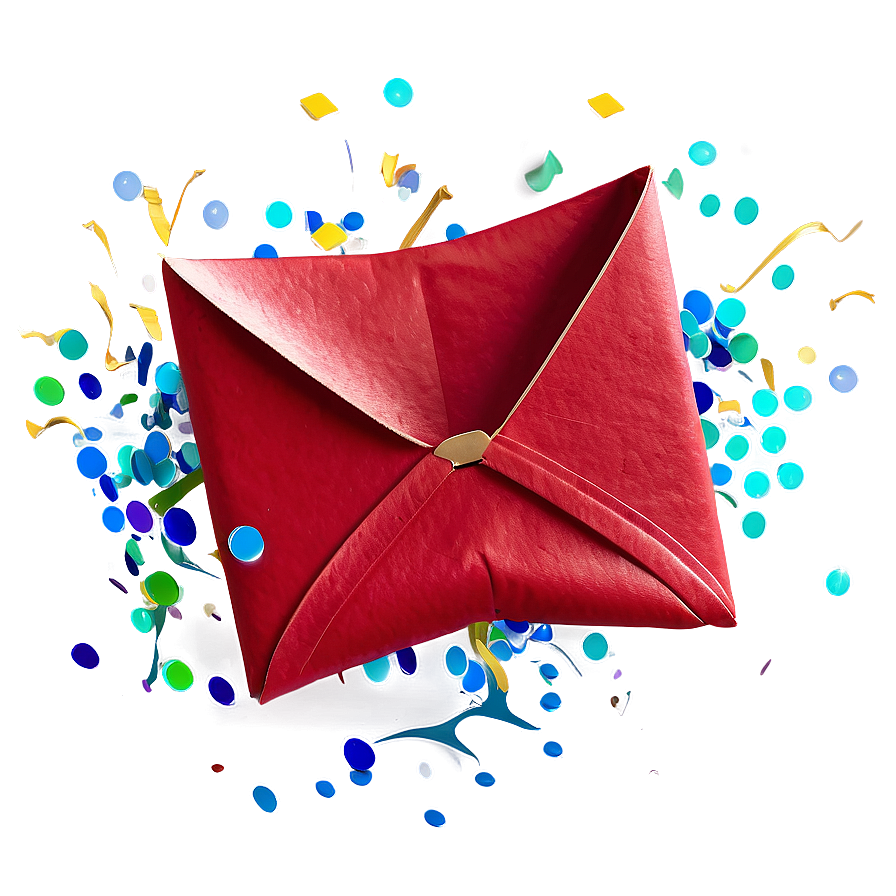 Red Envelope With Confetti Png Vfe41 PNG Image