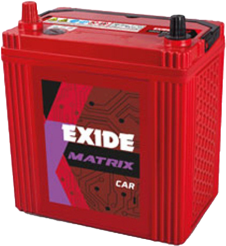 Red Exide Matrix Car Battery PNG Image