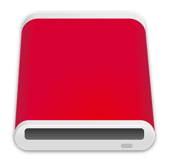 Red External Hard Drive Icon PNG Image