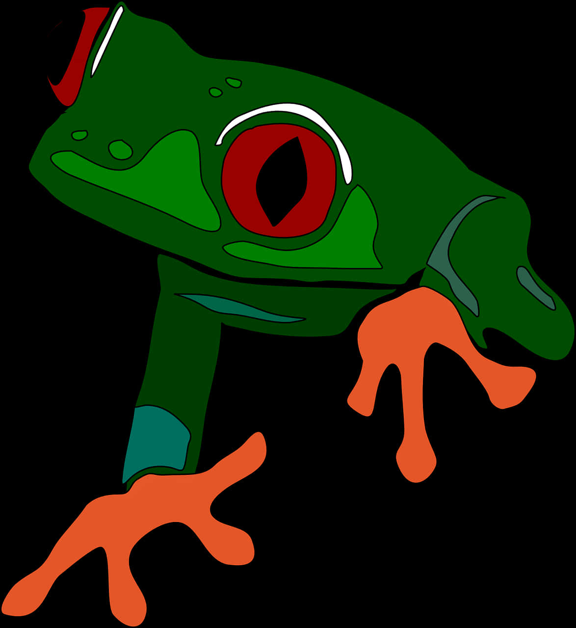 Red Eyed Tree Frog Illustration PNG Image