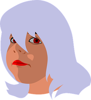 Red Eyed Woman Illustration PNG Image