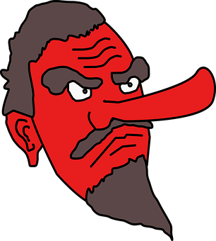 Red Faced Cartoon Man Side View PNG Image