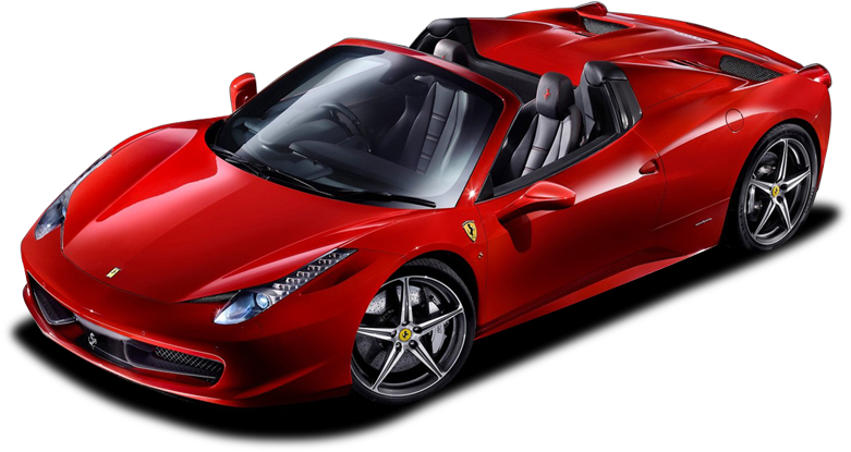 Red Ferrari Convertible Sports Car PNG Image