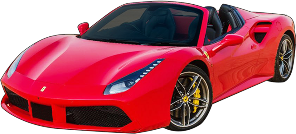 Red Ferrari Convertible Sports Car PNG Image