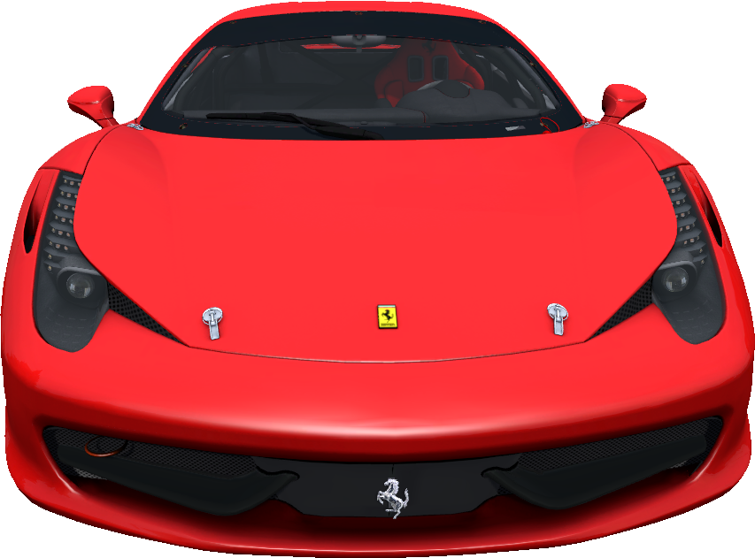 Red Ferrari Front View PNG Image