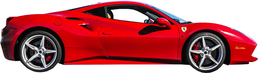 Red Ferrari Side Profile PNG Image