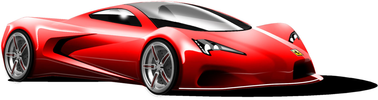 Red Ferrari Sports Car Illustration PNG Image