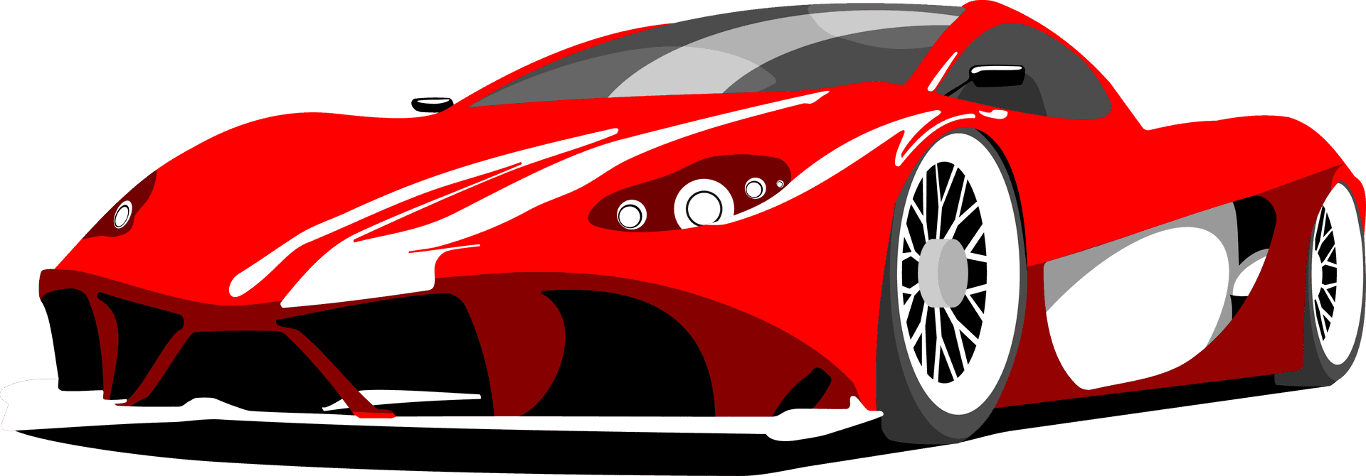 Red Ferrari Sports Car Illustration PNG Image