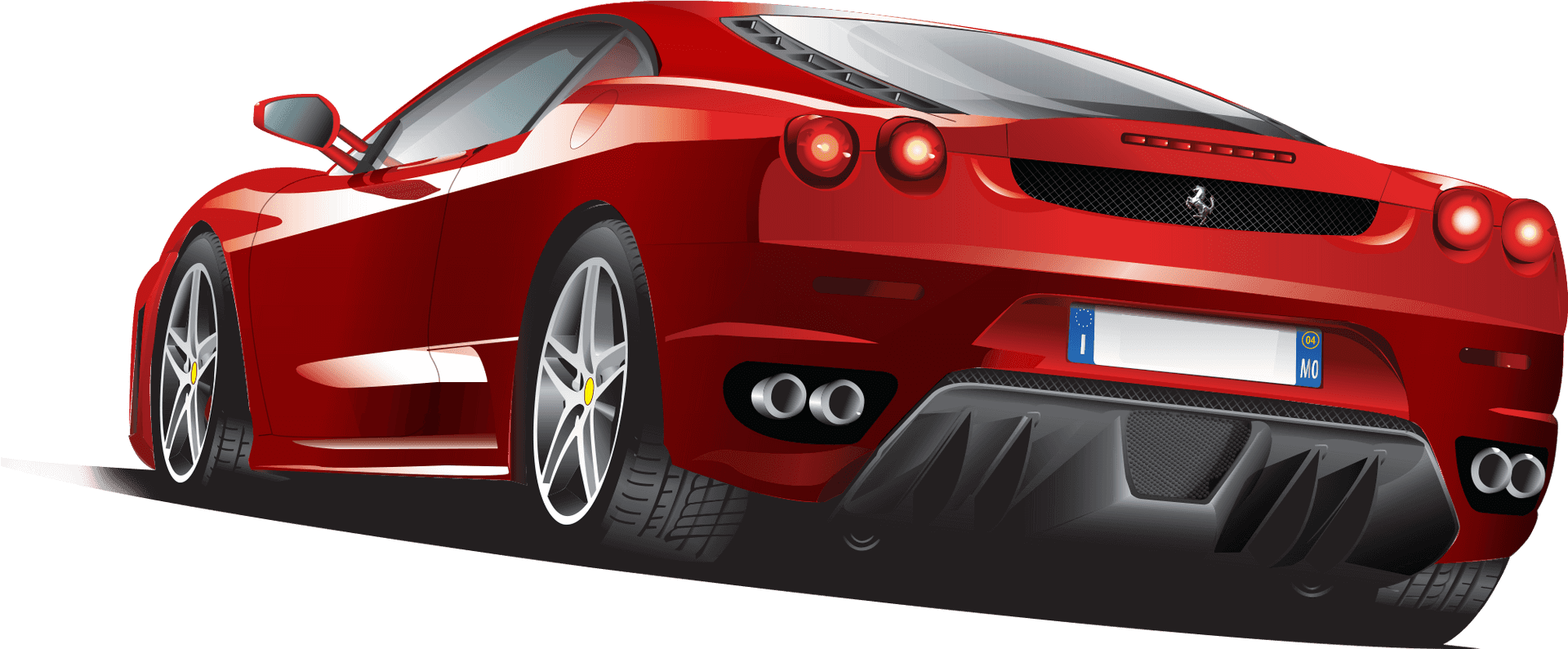 Red Ferrari Sports Car Illustration PNG Image