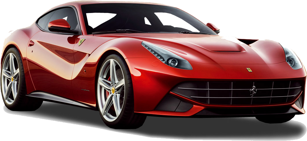 Red Ferrari Sports Car Isolated PNG Image