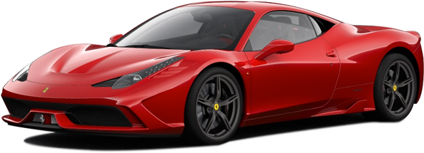 Red Ferrari Sports Car Profile PNG Image