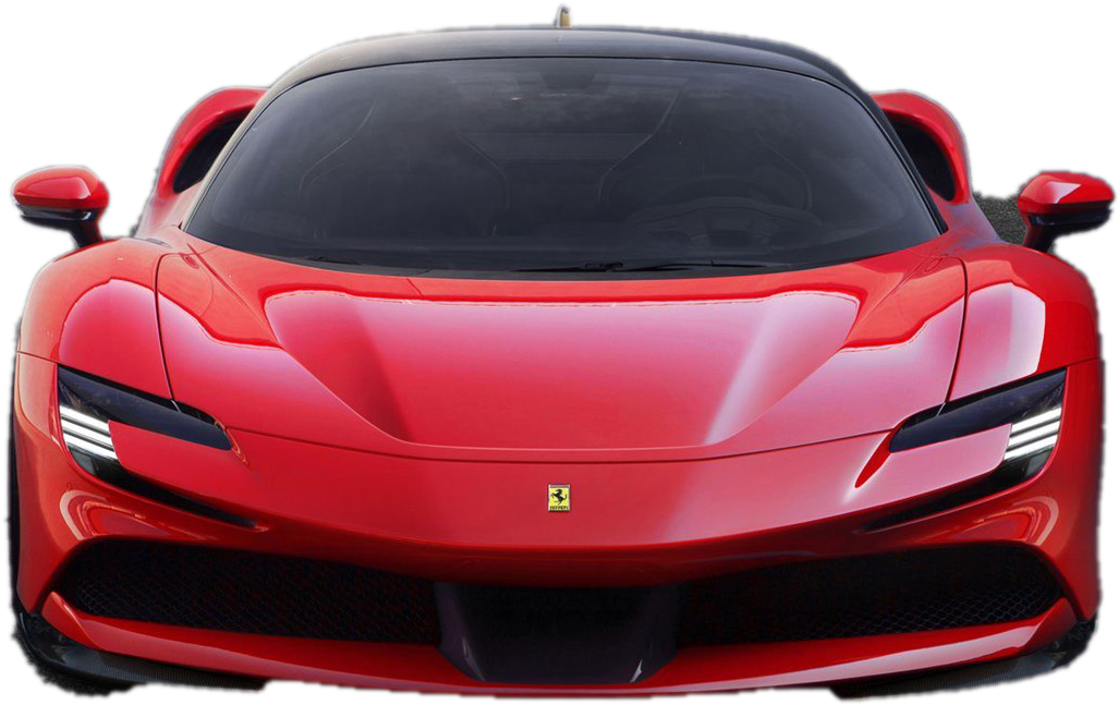 Red Ferrari Supercar Front View PNG Image