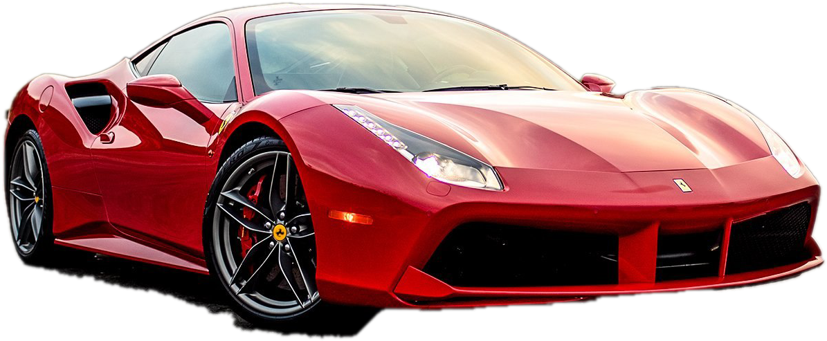 Red Ferrari Supercar Profile PNG Image