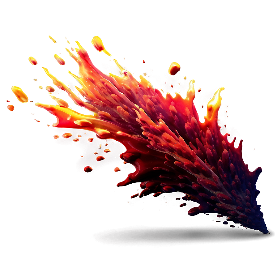 Red Fire Abstract Splash Png Kcg PNG Image