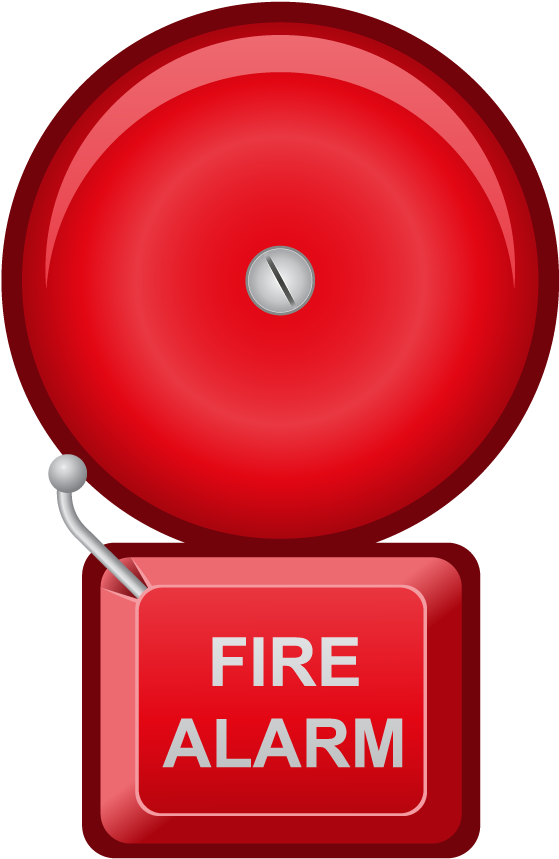 Red Fire Alarm Bell PNG Image