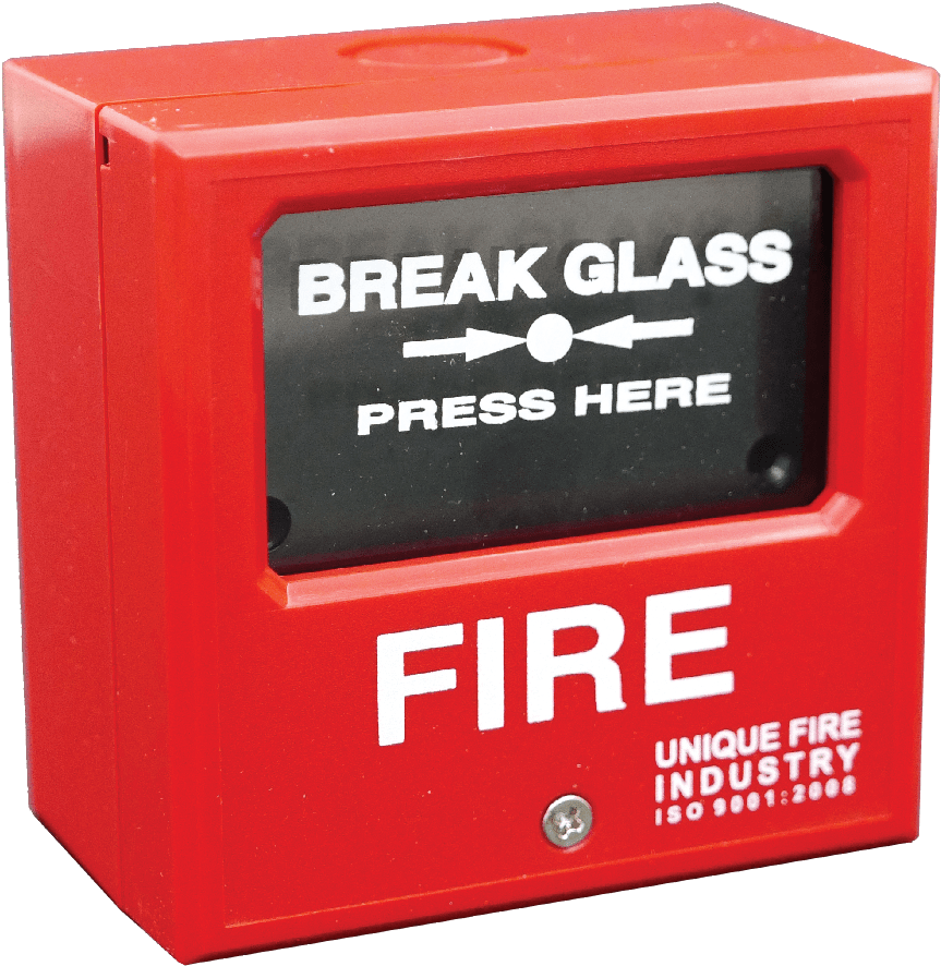 Red Fire Alarm Break Glass PNG Image