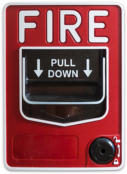 Red Fire Alarm Wall Mounted.png PNG Image