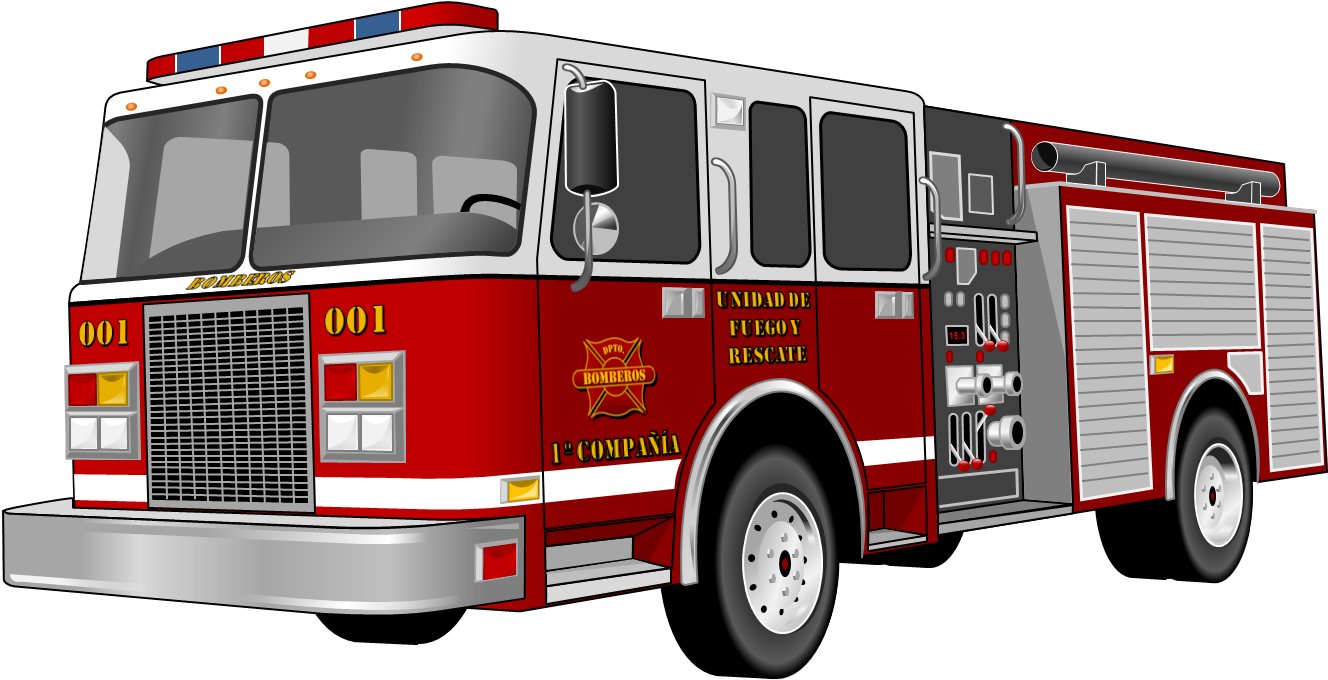 Red Fire Engine Illustration PNG Image