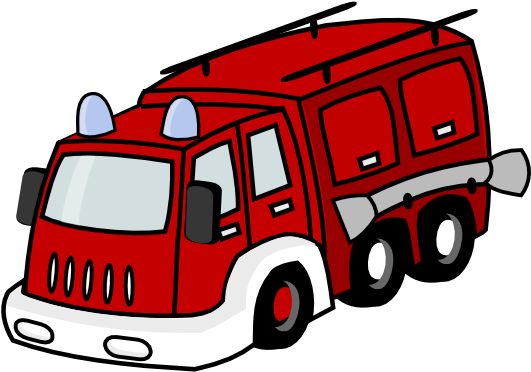 Red Fire Engine Vector Illustration PNG Image