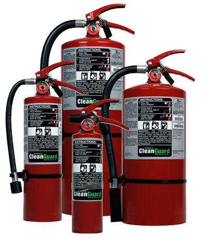 Red Fire Extinguishers Array PNG Image