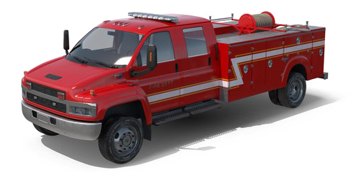 Red Fire Rescue Truck PNG Image