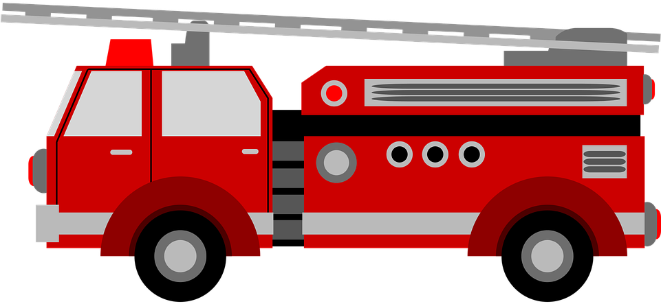 Red Fire Truck Illustration PNG Image