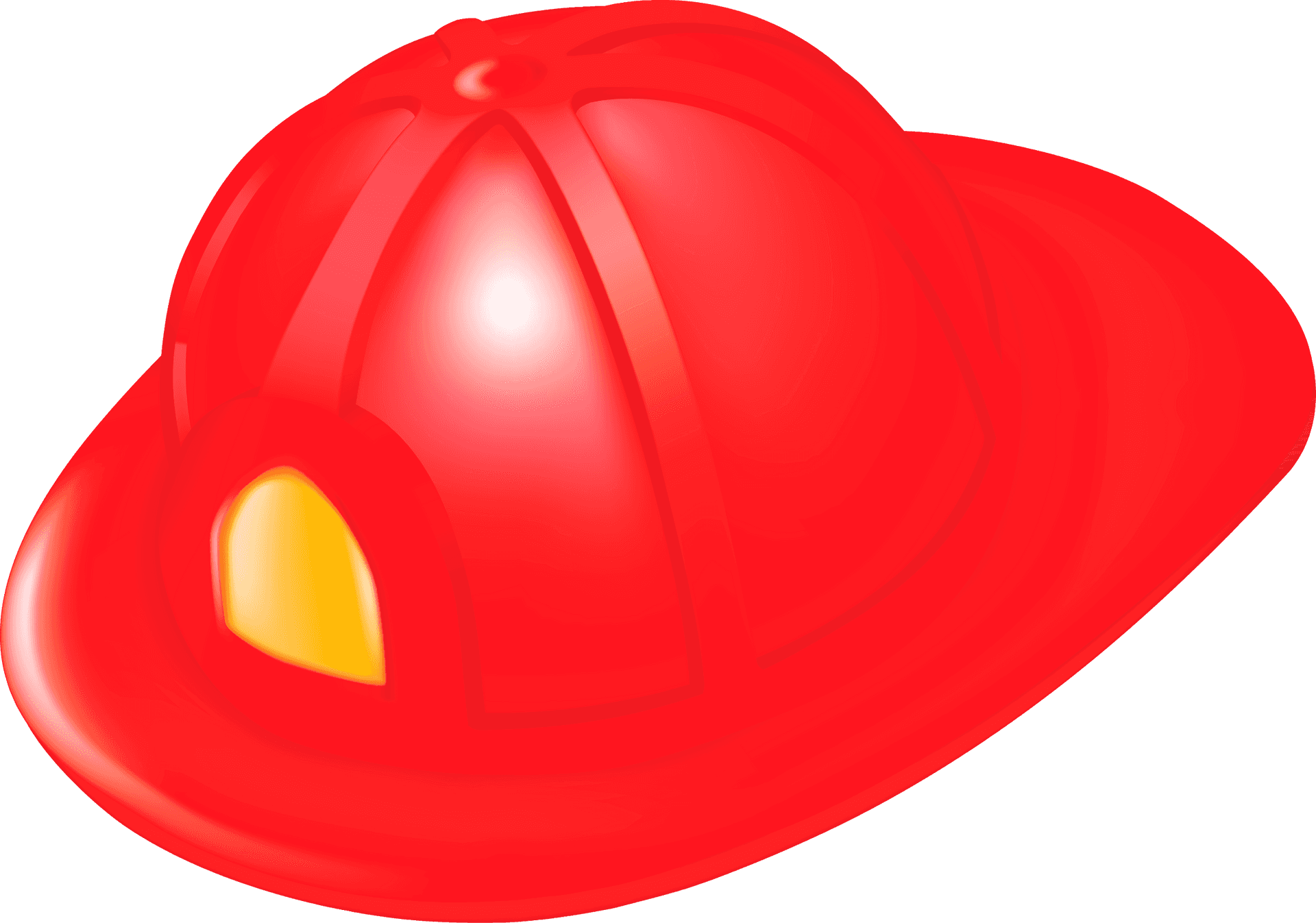 Red Firefighter Helmet Illustration PNG Image