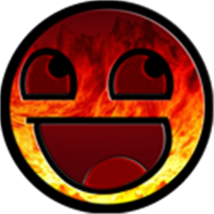 Red Firey Roblox Face PNG Image