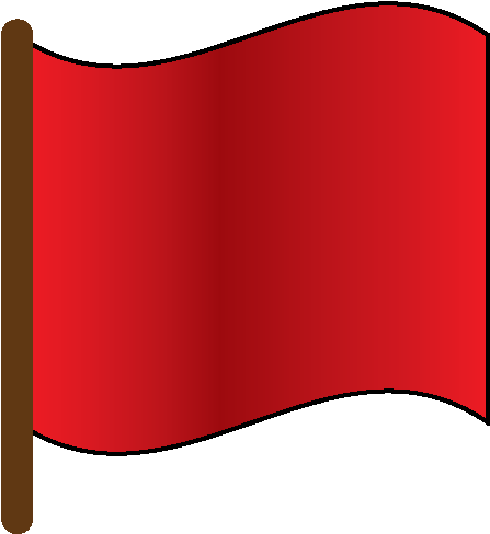 Red Flag Waving Graphic PNG Image