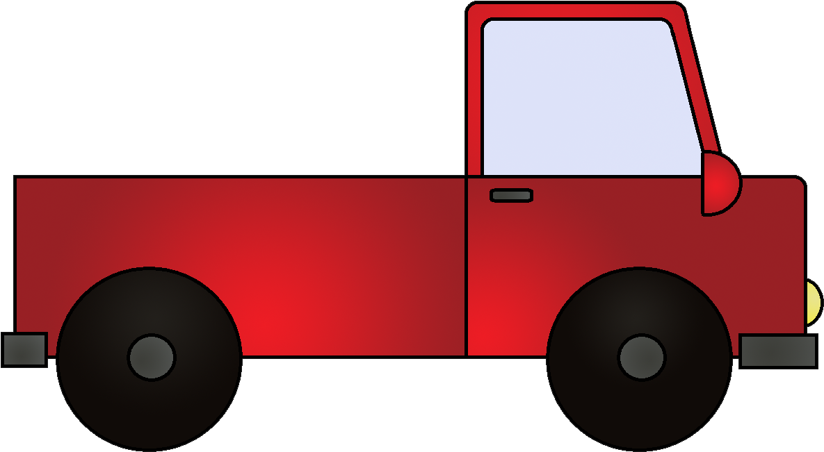 Red Flatbed Truck Illustration PNG Image