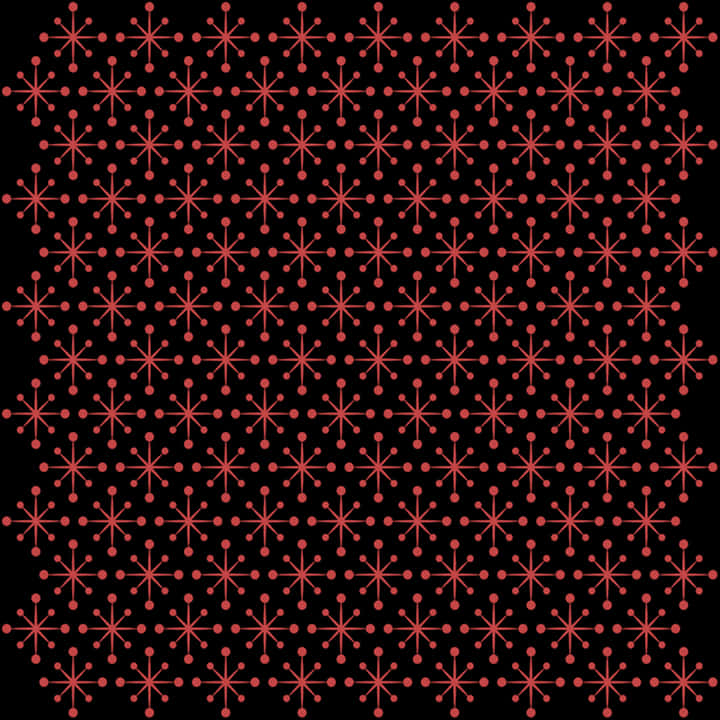 Red Floral Patternon Black PNG Image