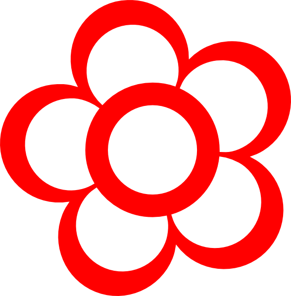 Red Flower Outline Graphic PNG Image