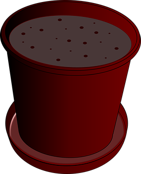 Red Flower Pot Illustration PNG Image