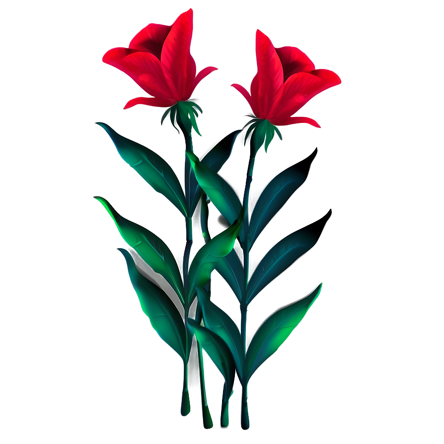 Red Flowers Background Png Hlv84 PNG Image