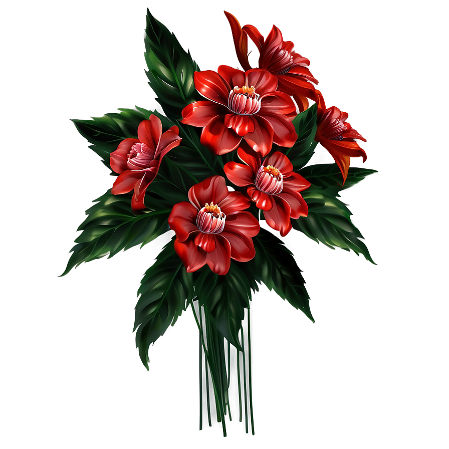 Red Flowers Decoration Png Osn83 PNG Image