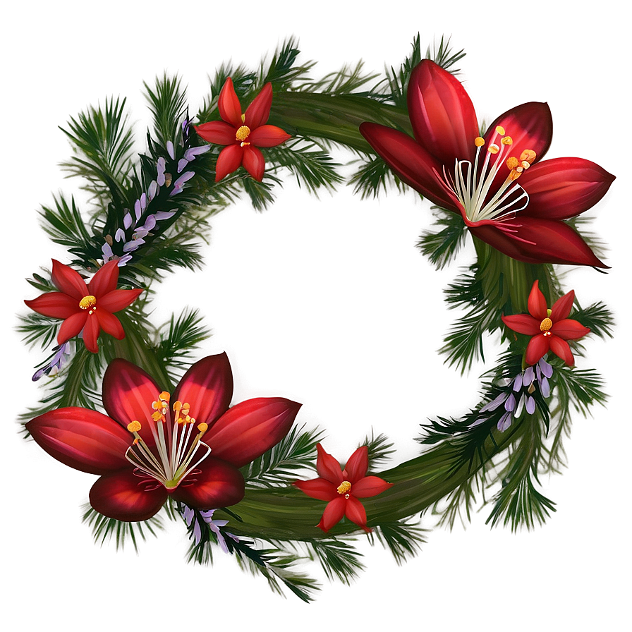 Red Flowers Festive Png Sds67 PNG Image