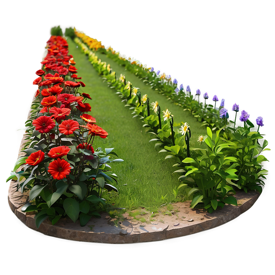 Red Flowers Garden Path Png Jde63 PNG Image