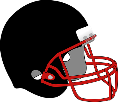 Red Football Helmet Vector PNG Image